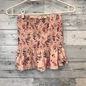 Floral Pink Strapless Top